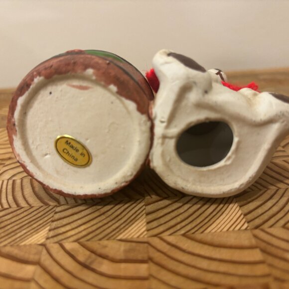 Ceramic Candle Holder Teddy Bear & Mouse - Set of 2 Vintage Votive Holders - Picture 6 of 11